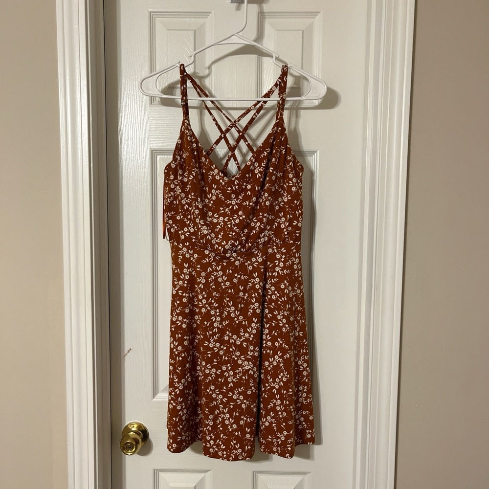 Nine Britton Floral Mini Dress - Brown and White